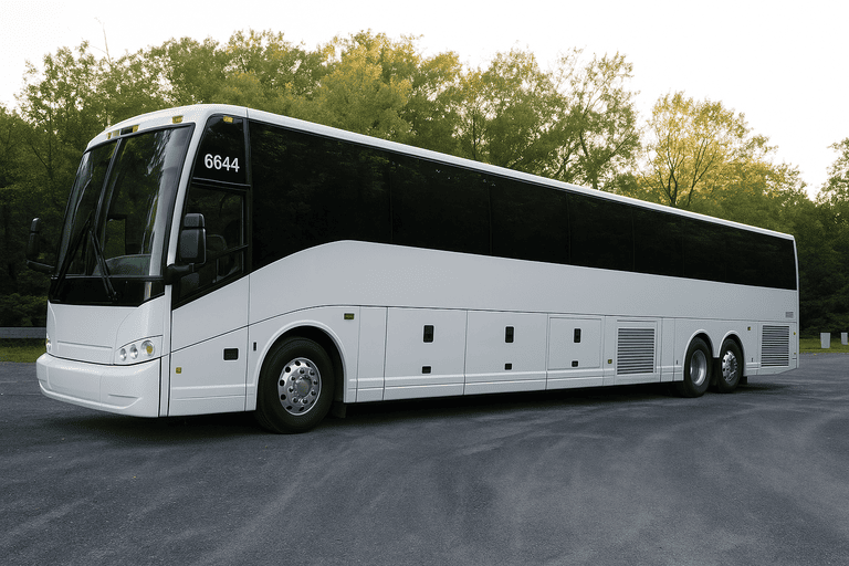 exterior of Bus Rental Company Cambridge coach bus